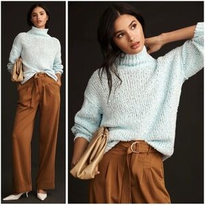 ANTHROPOLOGIE Oversized Baggy Casual Versatile Mock Neck Pullover Sweater M NWT